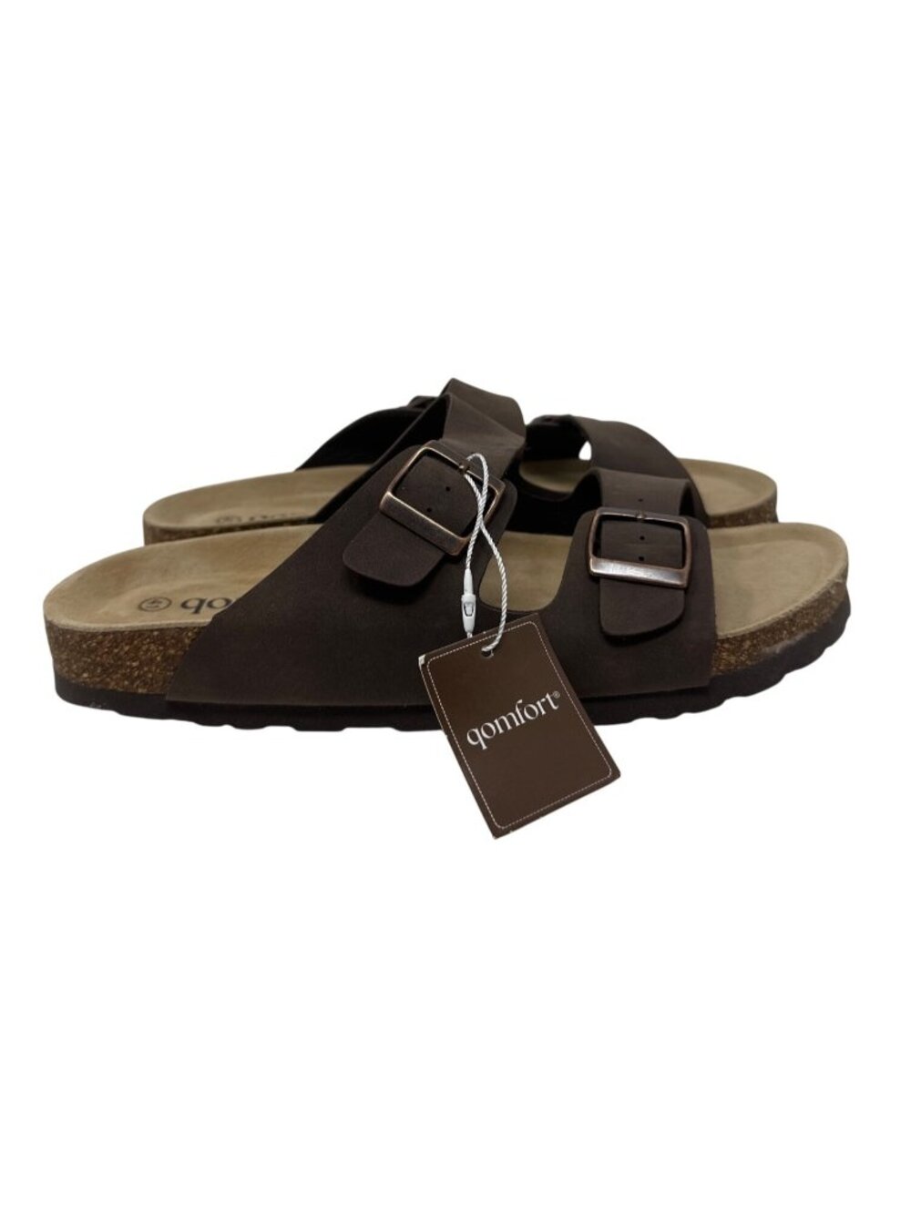 Qomfort Men's Double Strap Sandals With Buckles Cork Sole Size 41 US 8